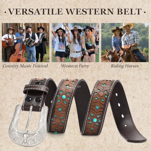 Image of BELTROAD Western Belts for Men Women 1.5 inch Vintage Country Belt for Jeans