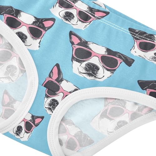 ZZKKO Sunglasses Dog Head Blue Girls Underwear Toddler Panties for Girls Comfort Brief Size 2T-8Y3
