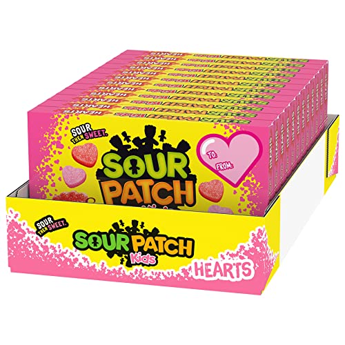 SOUR PATCH KIDS Hearts Soft & Chewy Candy, Valentine Candy Hearts, 12
