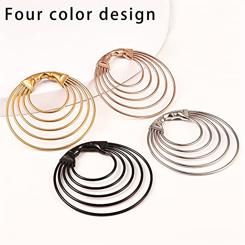 Doearko 2Pcs Cool Hoops Ear Weights For Stretched Ears Gauges Ear Plugs Body Piercing Tunnels 316 Stainless Steel Hypoallergenic Body Jewelry (6Mm(2G), Rose Gold) #TOP5