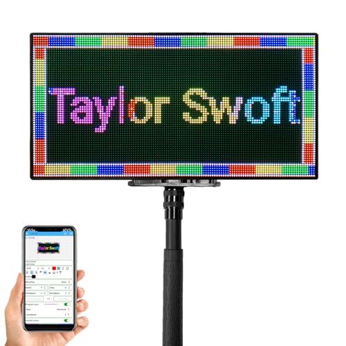 Image of P2.5 Programmable LED Digital Sign Board 15x7 Inch Handheld Portable WiFi Display for Advertising, Vendor Booths, Restaurants, Coffee Shops, Cars,Lightweight Digital Signage