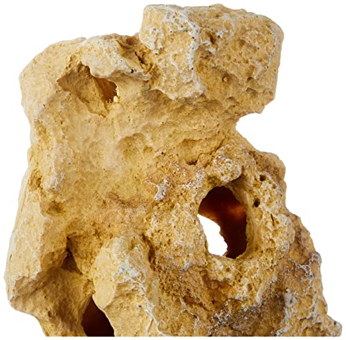 Amtra Roccia Gallura - Decorazione per acquario, in resina, riproduzione di una roccia naturale, dipinto a mano, Beige, Taglia S/ 13,5 X11,5 X19,5 CM - Image 4