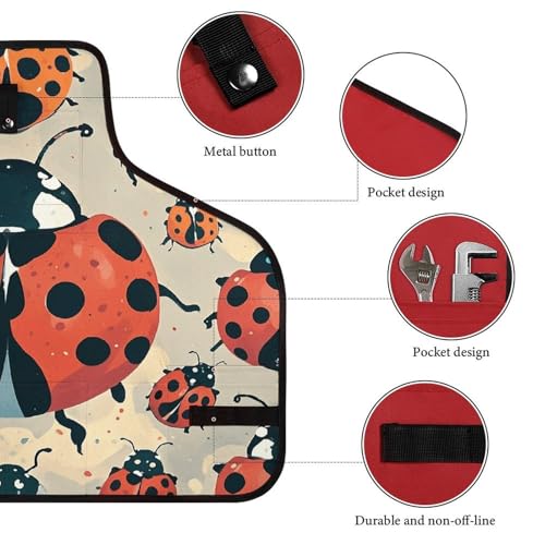 Delantal de trabajo ajuste infinito con estampado de mariquitas miniatura 3