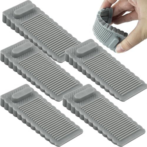 Lot de 5 butées de porte en caoutchouc, cale porte caoutchouc souple, Cales robustes de qualité supérieure, pour sol et terrasse, sols(gris)