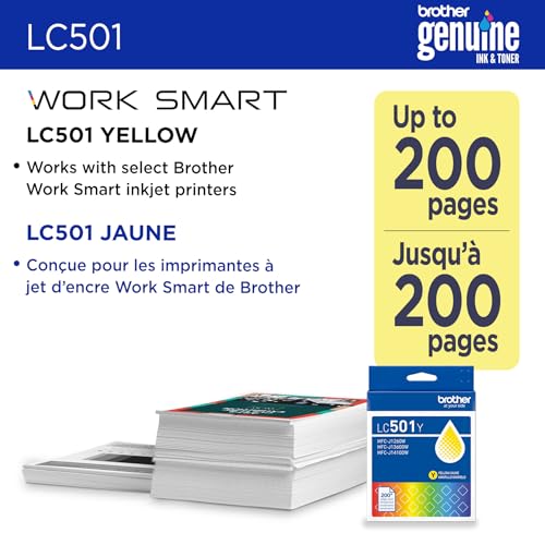 Image of Brother Genuine LC501Y Standard Yield Yellow Ink Cartridge