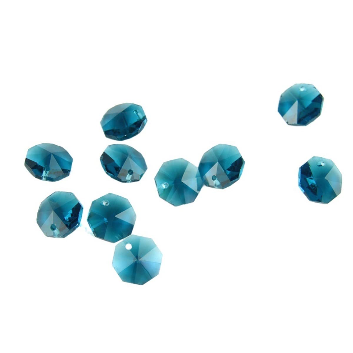 Prismas y caleidoscopios Cuentas octagonales Azules de 14mm, 100 Uds./1000 Uds., Accesorios de Ventana de Material, prismas de Cristal Kits de óptica para el Aula de Ciencias
