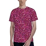 glitter pattern stampa uomo moda traspirante manica corta t-shirt confortevole palestra ufficio abbigliamento attivo, nero, 3xl