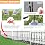 10 Pack Garden Animal Barrier Fence, 1.65inch Spike Spacing No Dig Fence, Reusable Rustproof Metal Defense Border, Dogs Rabbits Blocker Fence for Outdoor Yard, Total 10.8ft(L) x 17inch(H)