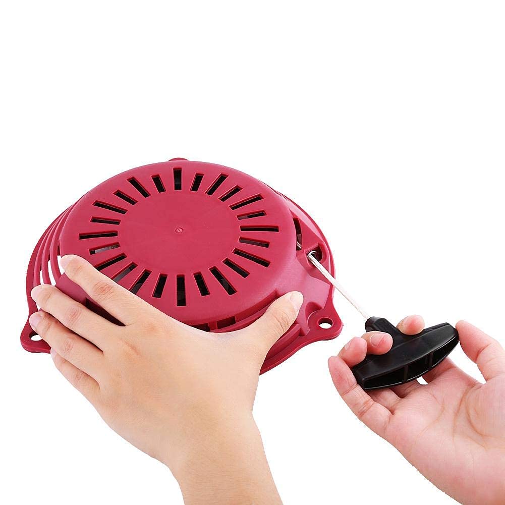Starter-Set mit Rückholstarter, Rot, Set für Rückstellstarter, Generatoren, Montagegriff für Rasenmäher mit Rückstellmotor