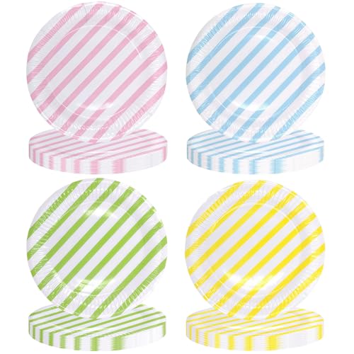 40 platos de papel redondos de 18 cm, desechables, redondos, desechables, para fiestas, fiestas, platos de postre, para cumpleaños, baby shower, bodas, cumpleaños infantiles