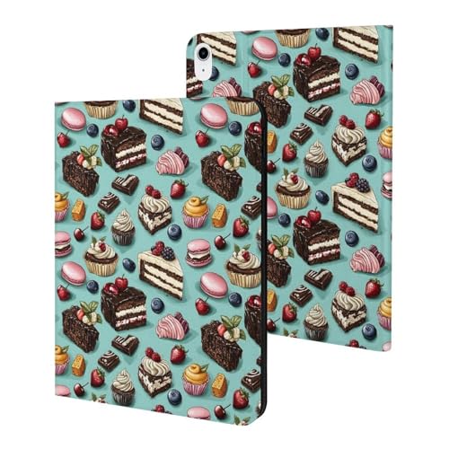 Coque pour iPad 10,9 pouces étui tablette avec veille automatique gâteau framboise