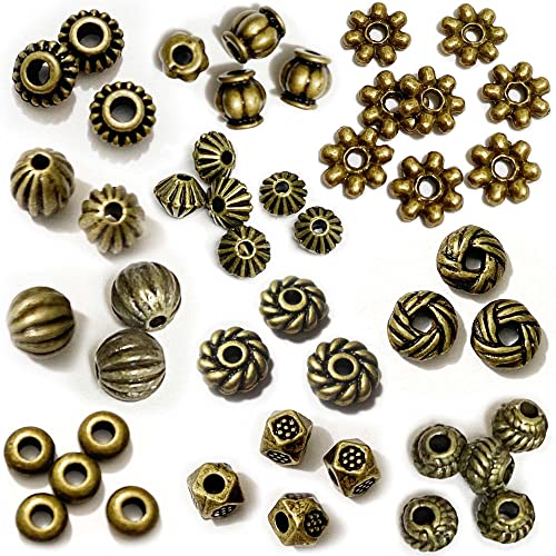 Heather's cf BeadÂ Jewelry Bronze Spacer Beads Kit 500pcs Jewelry Findings Beading Assortment DIY Accessories for Bracelet Necklace Jewelry Making BeadÂ Spacers