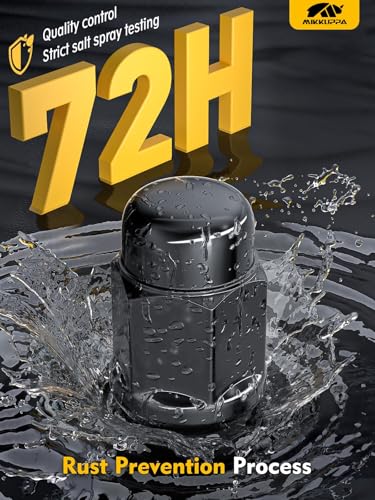Image of MIKKUPPA 24PCS M12x1.5 Lug Nuts, Replacement for Toyota Tacoma Tundra FJ Cruiser Ford Bronco Ranger Hilux Chevy S10 D-Max Aftermarket Wheel Black Closed End Tire Nut