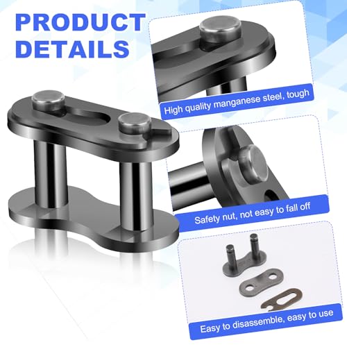 Image of 8pcs #35 Roller Chain Connecting Links,Chain Master Links Heavy Duty Manganese Steel Chains Connector Replacement for Motorcycles Bicycles Mini Bikes