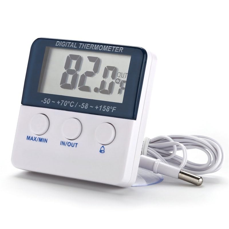 ABS Indoor Outdoor Electronic Thermometer Refrigerator Aquarium Temperature with Alarm Function
