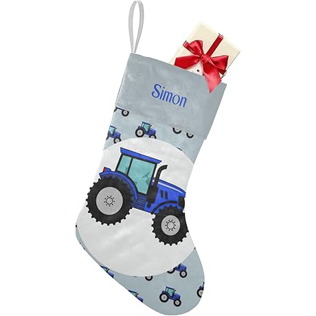 Custom Tractor Personalized Christmas Stocking