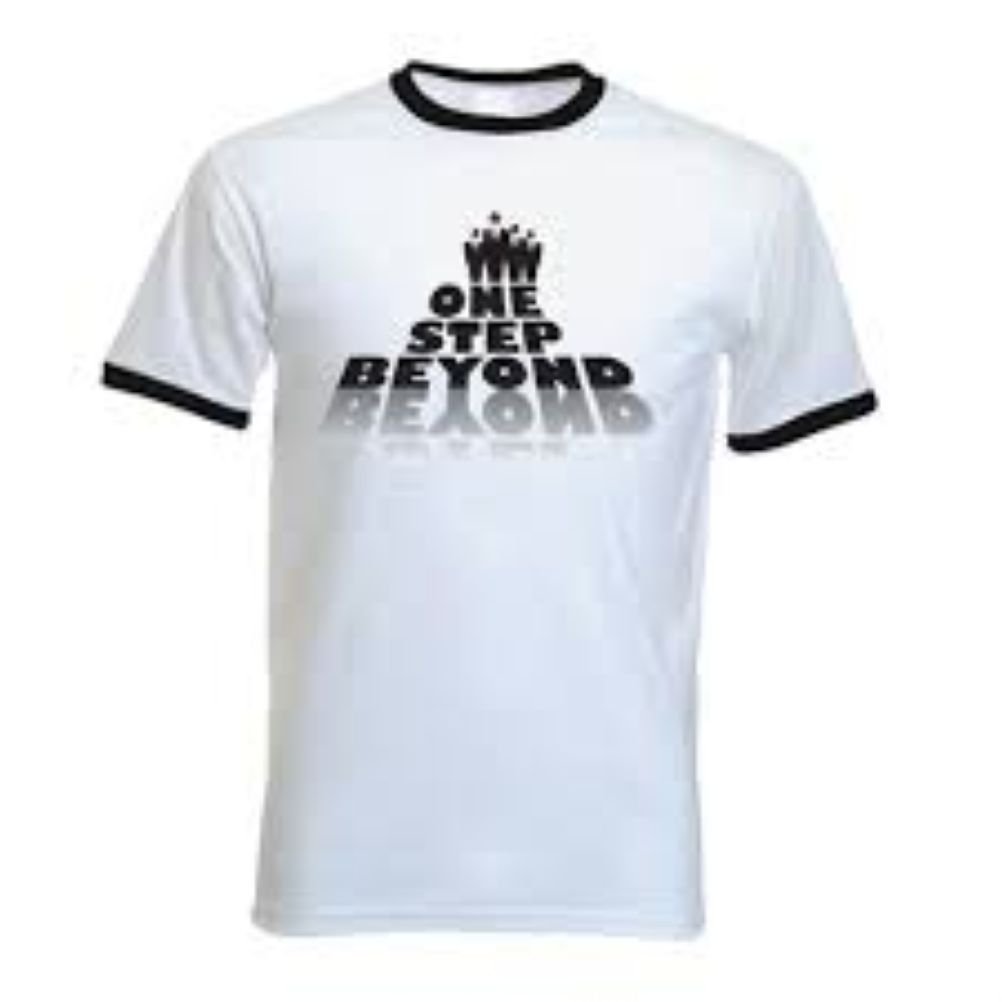 Tribal T-Shirts One Step Beyond Mens Ska T-Shirt (Medium, White)