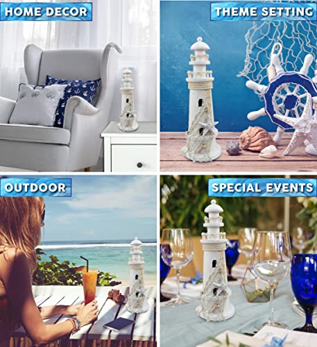 Puzzled-White-Wooden-Lighthouse-Nautical-Decor Puzzled White Wooden Lighthouse Nautical Decor