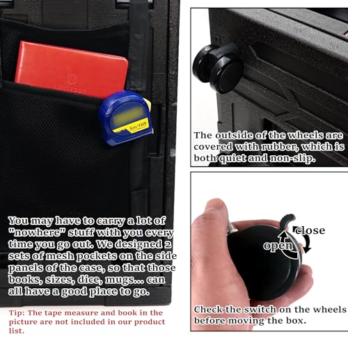 Image of oTTRPGo Large Magnetic Miniature Carrying Case with Wheels for Warhammer | Trolley handle transport box, fits 3000+ pts Warhammer 40k & Age of Sigmar, tabletop RPG DND miniatures storage case