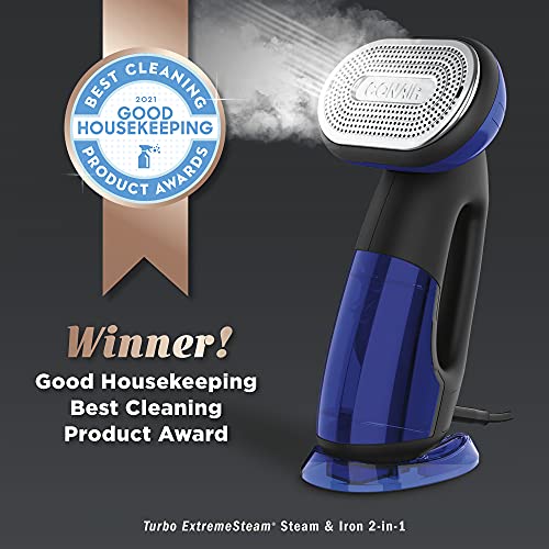 Conair 2-in-1 Handheld Steamer and Iron for Clothes, Turbo ExtremeSteam 1875W Garment Steamer and Clothing Iron,Black / Blue by Conair - Image 8