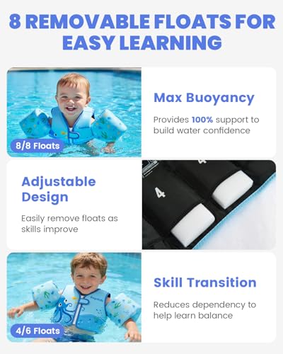 Image of Gogokids Puddle Float Jumper 33-66 Pounds, Toddler Swim Vest Kids Floaties