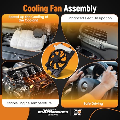 Image of maXpeedingrods Engine Radiator Cooling Fan Assembly for Elantra Sedan 2.0L 2017-2018, for Elantra GT 2.0L 2018-2020 Replacement HY3115156, 25380-F2000