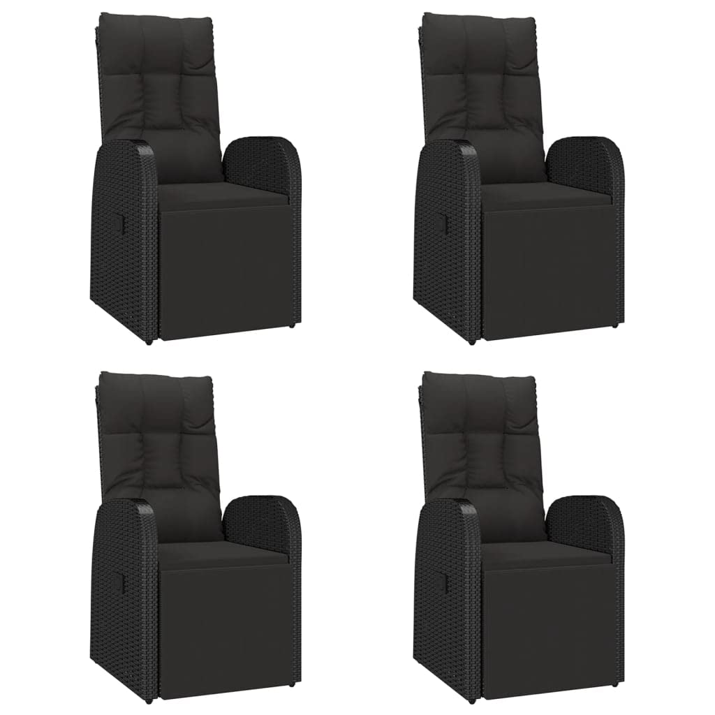 Muebles de jardín para exteriores, mesa y sillas de balcón, 5 piezas, juego de comedor de jardín de polirratán y madera maciza de acacia