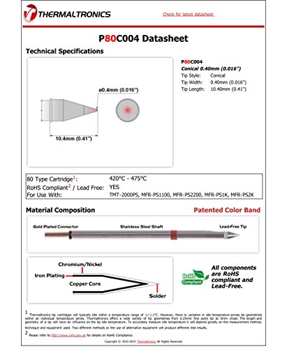 Image of Thermaltronics P80C004 Conical 0.40mm (0.016in)