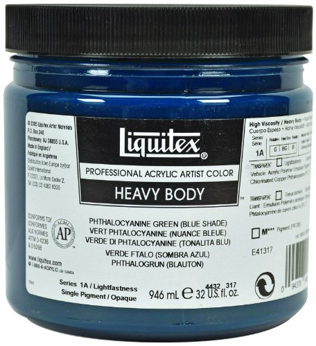 Image of Liquitex Professional Heavy Body Acrylic Paint 32-oz jar, Phthalocyanine Green (Blue Shade)