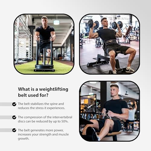 Professional Weightlifting Belt Made of Cowhide Leather with Buckle, Weightlifting Lever Belt for Fitness Powerlifting - Image 3