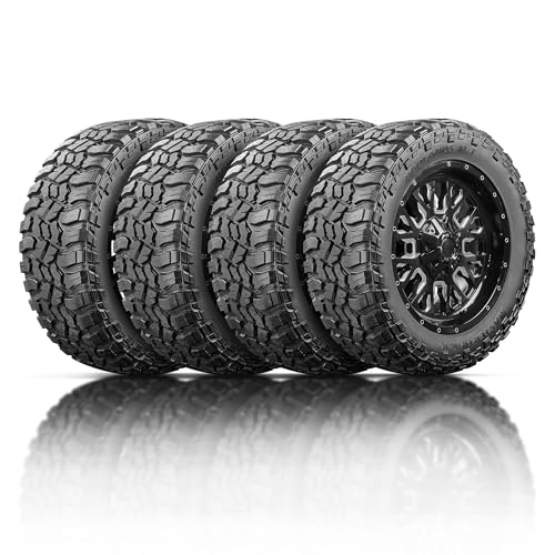 Set of 4 (FOUR) Mastertrack Badlands M/T LT285/75R16 126/123Q 10 Ply Load Range E Light Truck Mud Terrain Tires LT285/75/16 MT | Includes 2-Year Road Hazard Warranty (Tire Only)