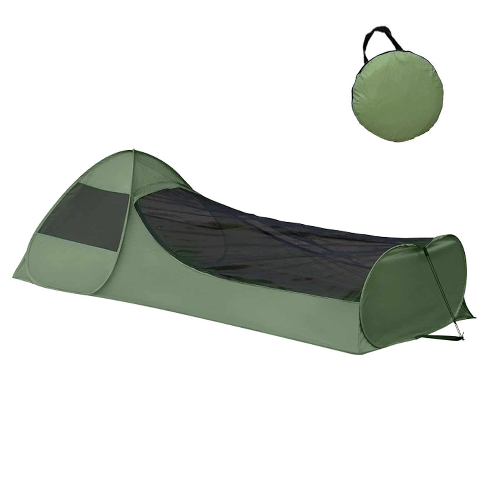 Mosquito Net Tent, Mosquito Net Tent for Camping, Portable Pop-Up Single Person with Storage Pouch, 2-Second Setup Outdoor Mesh Tents for Backpacking, Hiking, Travel Green