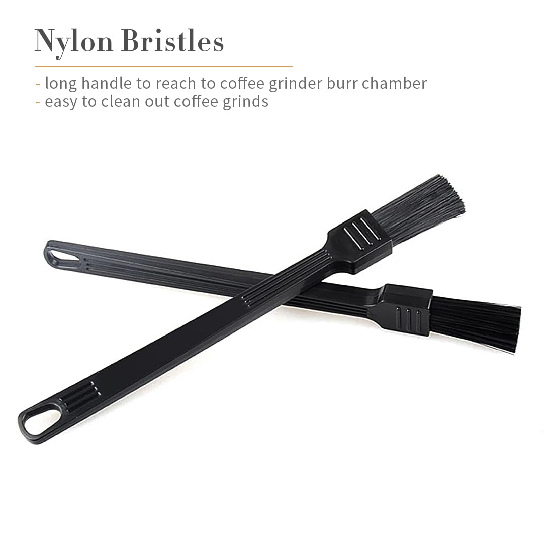 Lot De 2 Brosses De Nettoyage Pour Machine à Café - Brosses Rondes En Nylon Et Bouleau, Accessoires Expresso