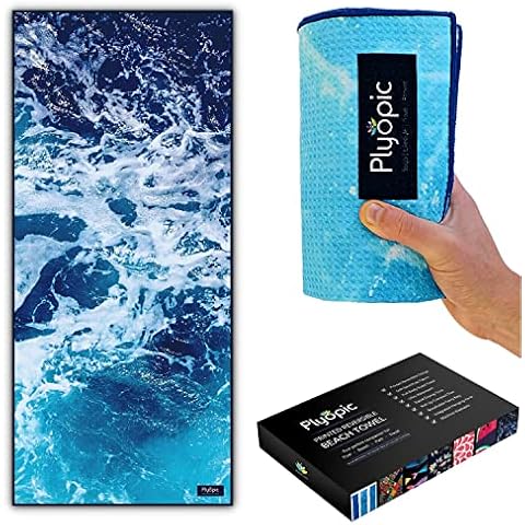 Plyopic Sand-Free Beach Towel | Super Absorbent, Quick Dry and Sand Resistant - Full-Body Oversized Extra Large XL - Lightweight and Compact Microfibre Towel for Beach, Pool, Swim and Travel Cover
