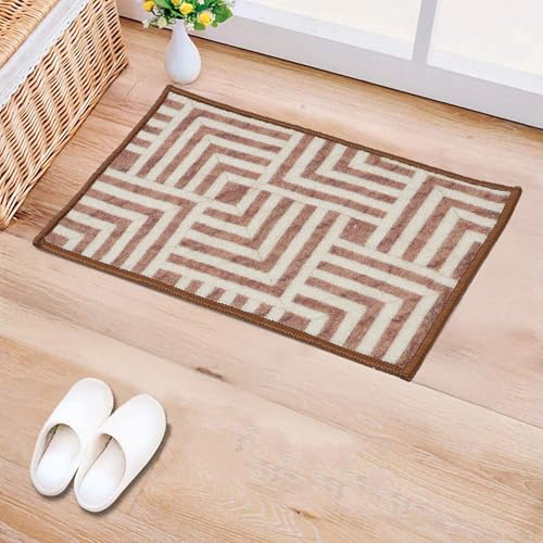 Image of HUES & SHADES Coir Door Mat for Outdoor Entrance - [37 x 57 cm] | Natural Coconut Fiber Brush Mat for Shoes Cleaning, Heavy Duty Non-Slip Doormat for Front Porch, Patio, Entryway (Mystic Maze)