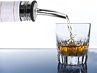 Vista 3 de 48 piezas de boquilla de acero inoxidable para botellas clásicas, vertedores de licor de boquilla cónica con tapas de goma para botella de 1