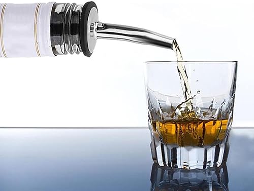 Miniatura 3 de 48 piezas de boquilla de acero inoxidable para botellas clásicas, vertedores de licor de boquilla cónica con tapas de goma para botella de 1