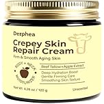 Derphea Crepey Skin Repair Cream – Firming Body & Neck Moisturizer with Beef Tallow, Soluble Collagen & Apple Fruit Extract – Deep Hydration for CrepeySkin – Unscented, 4.26 oz