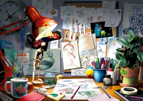 Ravensburger Disney The Artist’s Desk 1000 Piece Jigsaw Puzzle for Adults – 12000302 – Handcrafted Tooling, Made in Germany, Every Piece Fits Together Perfectly