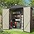 Gizoon Outdoor Storage Shed 6 x 4 FT, Galvanized Metal Garden Shed with Double Lockable Doors, Outdoor Storage Clearance for Backyard Patio Lawn-Light Brown