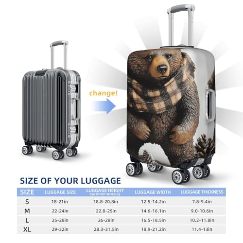 Luggage Cover Elastic Suitcase Cover Protector Rustic Lodge Bear Luggage Covers Travel Suitcase Covers Carry On Luggage Sleeve Suitcase Baggage Cover for Adult Travel2
