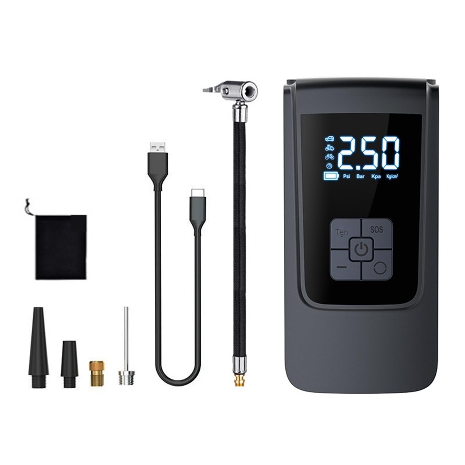 Bezprzewodowa Pompka Do Opon 6000mAh Akumulatorowa Mini Pompka Do Opon 150PSI Przenośna Elektryczna Sprężarka Powietrza Do Samochodów Motocykle Rower Rapid Inflator(Air Pump USB)