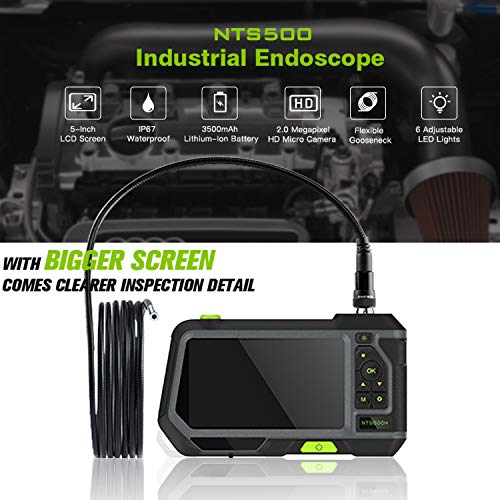 Loijon Câmera industrial da inspeção do endoscópio endoscópio com tubo semi-rígido 3500mAh Bateria 5