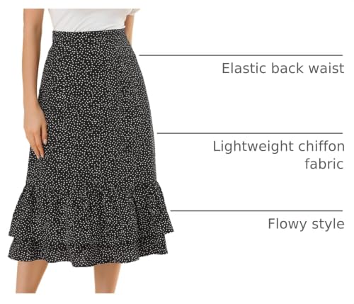 Image of Allegra K Women's Printed Skirt 2025 Weekend Trendy Summer Chiffon Ruffle Tiered Flowy Midi Skirts