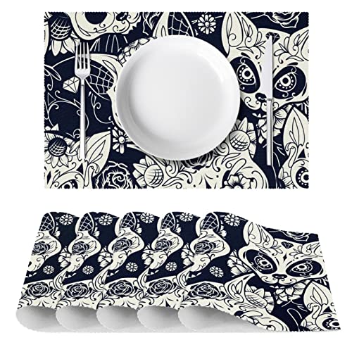 Set de table renard lavable résistant chaleur pour table à manger lot de 6 - 3