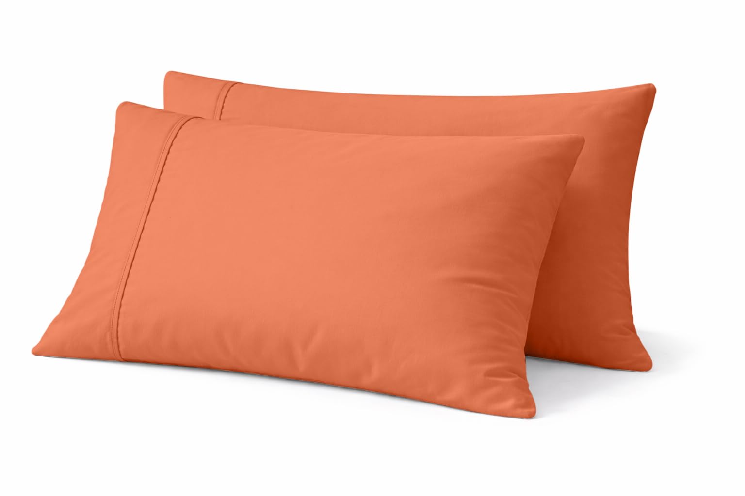 Cotton Delight 100% Organic Cotton Standard Pillowcases Set of 2 – 610 Thread Count Sateen Weave Ultra-Soft & Luxurious Rust Orange Pillow Cases with Envelope Closure (Standard 20x26, Rust Orange)