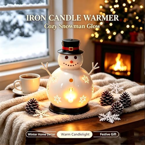 Cute Snowman Metal Candle Warmer Winter Warm Hand Stove with Candlelight - image 4