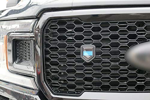 Image of USA Black flag car truck black Shield Grill Badge black grille mount emblem 2.6 inch x 3.1 inch