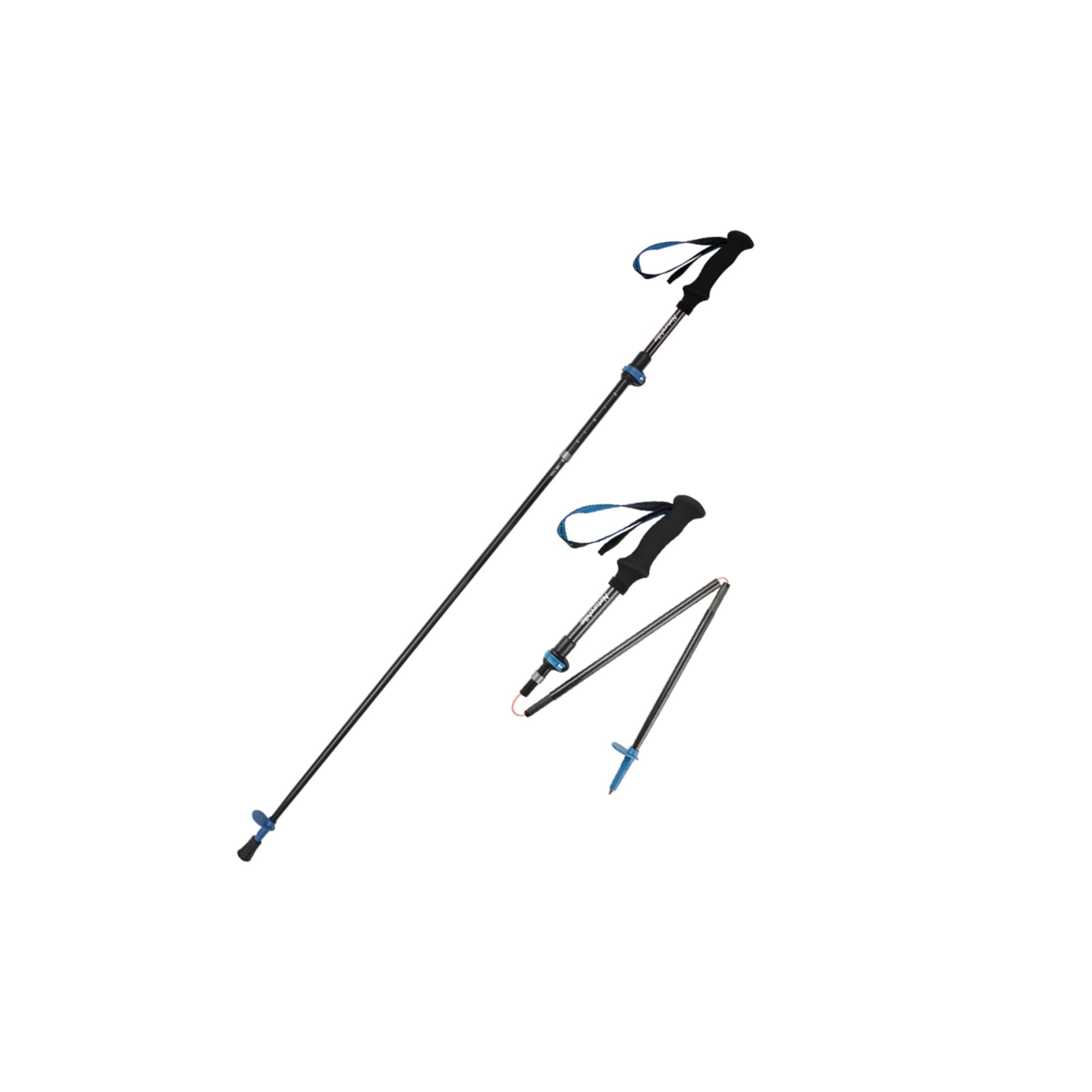 Naturehike Bâtons de randonnée télescopiques en fibre de carbone 3K, ultra légers, 175 g, 5 pièces, réglables, diamètre du tube renforcé de 18 mm