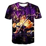 [Yoweika] メンズTシャツ 鬼滅の刃 Tシャツ バイク用Tシャツ 3Dプリント アニメ 半袖 男女兼用 大きなサイズ有り 我妻善逸Tシャツ (XL, 我妻善逸3)